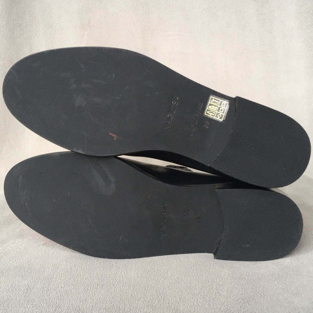 New Naguisa Berri Black Leather Mary Jane Flats 39 - Picture 8 of 11